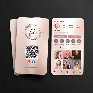 Instagram-Profil Friseursalon Foto-Raster QR-Code Visitenkarte