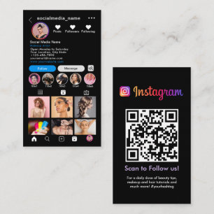 Instagram Profile Foto Grid folgen QR-Code Visitenkarte