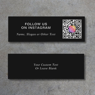Instagram QR Code Black Promotion Mini Visitenkarte