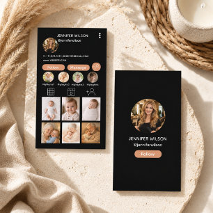 Instagram-QR-Code Geschäft Follow Me Foto-Raster Visitenkarte