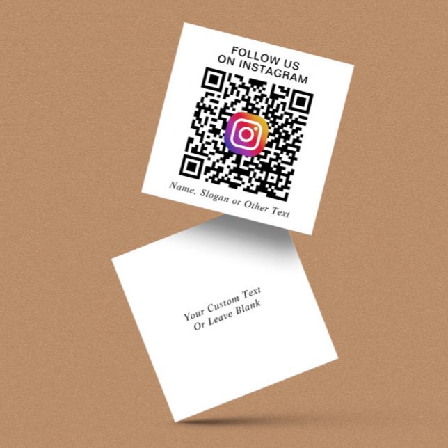 Instagram QR Code Werbung Quadratische Visitenkarte (Capture attention, make connections, and leave a lasting impression with our modern QR business card)