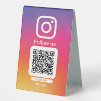 Instagram restaurant QR Code table tent
