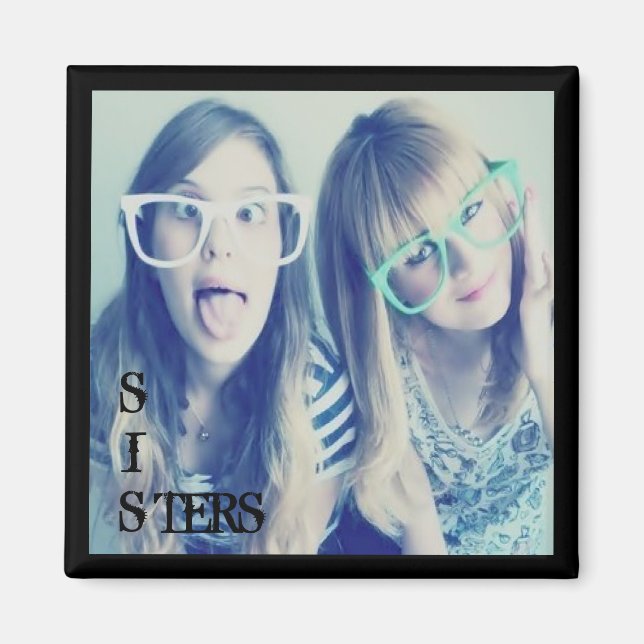 Instagram Schwestern Foto-Magnet Magnet (Vorne)