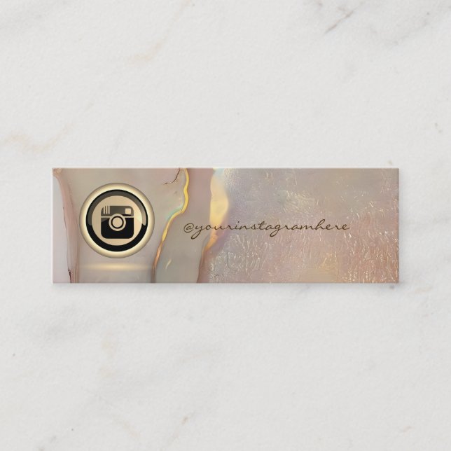 Instagram Social Media Blush Pink Opal Mini Visitenkarte (Vorderseite)