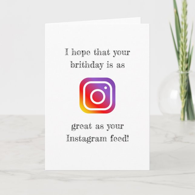 Instagram Social Media glücklicher Geburtstag Karte (Vorderseite)