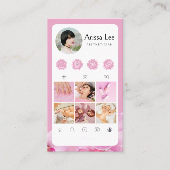 Instagram Social Media Profile Foto Grid Visitenkarte (Vorderseite)