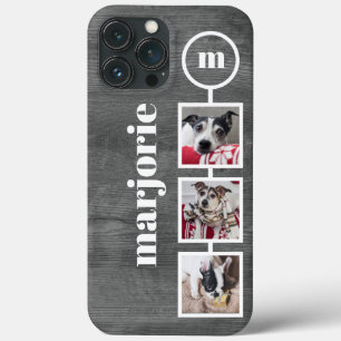 Instagram Style Fotos auf grauem Holzbild Case-Mate iPhone Hülle