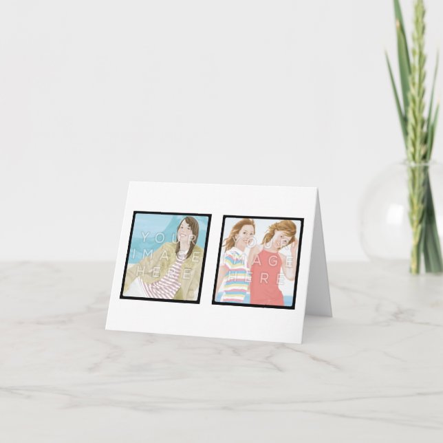 Instagram zwei Foto-kundenspezifische Karte (Vorderseite)