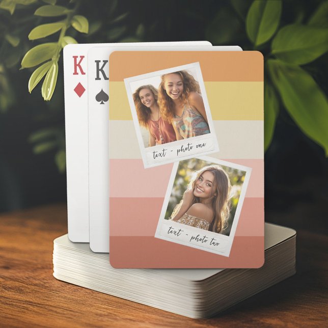 Instagramm 2 Fotomaterial Farbige KorallenStreifen Spielkarten (Custom Poker Playing Cards)
