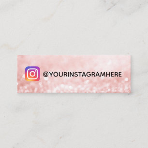 Instagramm der rosa Glitzern Social Media Mini Visitenkarte