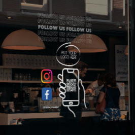 Instagramm folgen Qr Code Weiß Fensteraufkleber