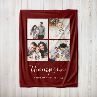 Instagramm-FotoCollage der modernen Familie Fleecedecke