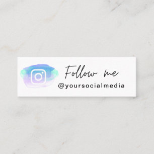 Instagramm für farbige Wasserfarben folgen QR-Code Mini Visitenkarte