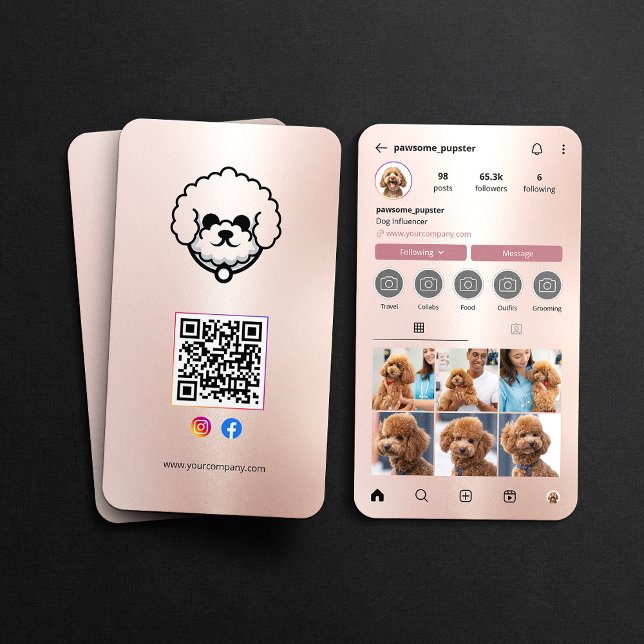 Instagramm-Profil Dog Influencer Foto QR Code Visitenkarte (Von Creator hochgeladen)