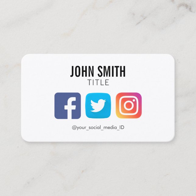 INSTAGRAMM-PROFIL FÜR DAS SOZIALE MEDIENFACEBOOK-T VISITENKARTE (Vorderseite)