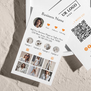 Instagramm-Scan zum Verbinden des QR-Codebereichs Visitenkarte