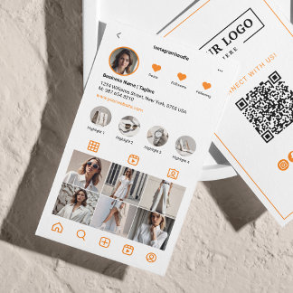 Instagramm-Scan zum Verbinden des QR-Codebereichs Visitenkarte