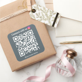 Instagramm-Verbindung mit US QR-CodeMarine Quadratischer Aufkleber