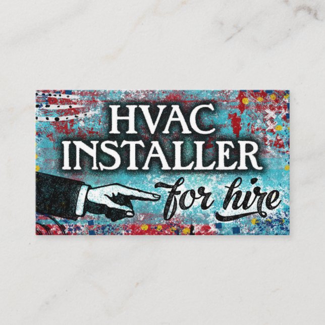 Installateur HVAC pour l'embauche de Cartes de vis (Devant)