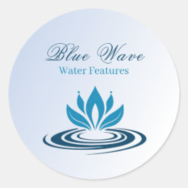 Installation der Wasserfunktion blau Runder Aufkleber