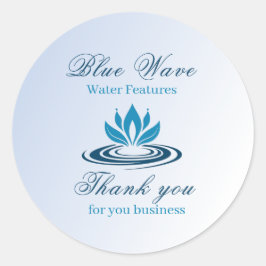 Installation der Wasserfunktion Blue Vielen Dank Runder Aufkleber