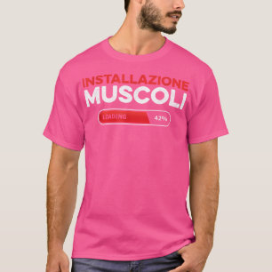 Installation Muskeln Fitness Sportym Dumbbells T-Shirt
