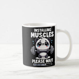 Installation von Muskeln Bitte warten Panda Liftin Kaffeetasse