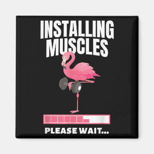 Installation von Muskeln Flamingo Übung Fitness Mo Magnet