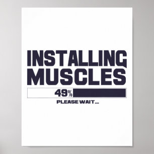 Installation von Muskeln Lustiger Sport Gym Bodybu Poster