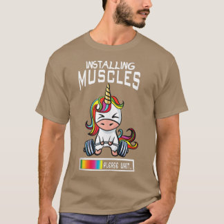 Installation von Muskeln Unicorn Bodybuilding Weig T-Shirt