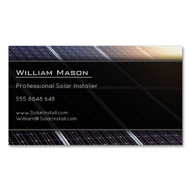Installation von Solarpaneelen - Magnetische Visit Magnetische Visitenkarte (Vorderseite)
