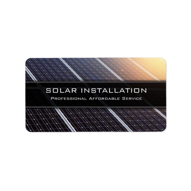 Installation von Solarpaneelen - Werbeaufkleber fü Adressaufkleber (Vorne)