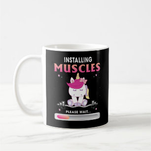 Installieren von Muskeln Bitte warten Sie den Work Kaffeetasse