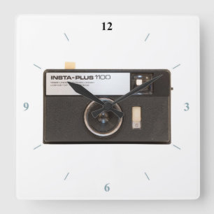 Instamatic Camera Quadratische Wanduhr