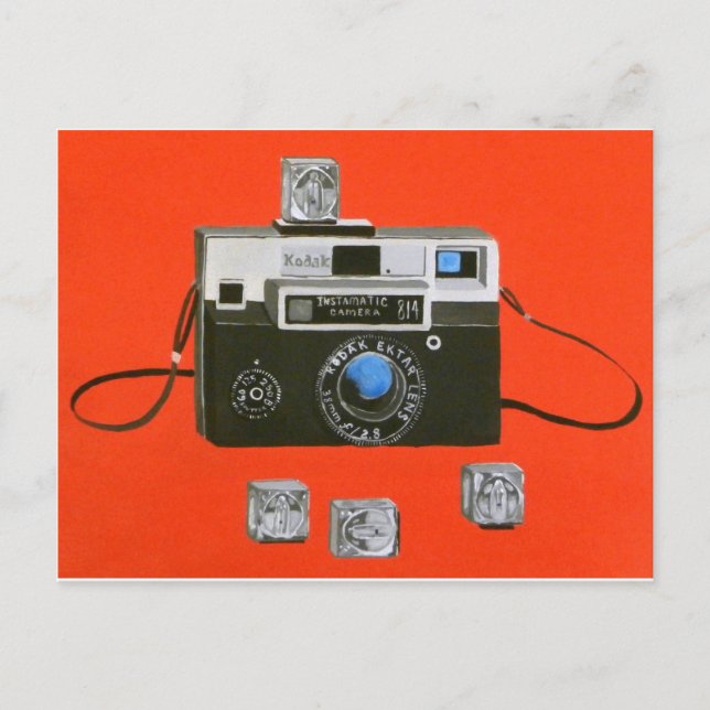 Instamatic-Kamera mit Flashcubes Postkarte (Vorderseite)