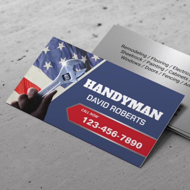 Instandhaltungsarbeiten für Handyman - Patriotisch Visitenkarte (Von Creator hochgeladen)