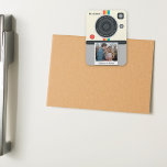 Instant Camera Couple-Foto Datum Position einzigar Magnet<br><div class="desc">Sofortkamera Foto Hochzeit Einzigartiges Save the Date Design.</div>