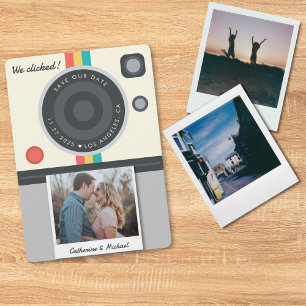 Instant Camera Couple-Foto Datum Position einzigar Save The Date