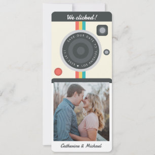 Instant Camera Couple-Foto Datum Position einzigar Save The Date