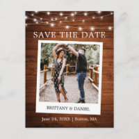 Instant Camera Foto Holzleuchten Save the Date