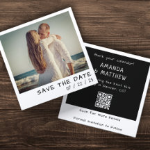 Instant Camera Foto QR Code Retro Hochzeit