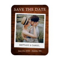 Instant Camera Style Foto Holz Save the Date