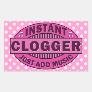Instant Clogger einfach Musik hinzufügen Pink Rechteckiger Aufkleber