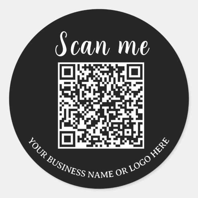 Instant Connect: QR-Code-Aufkleber für Unternehmen Runder Aufkleber (Vorderseite)