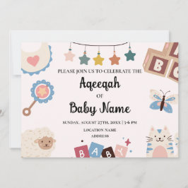 Instant Editable Aqeeqah Aqiqah Einladungskarte