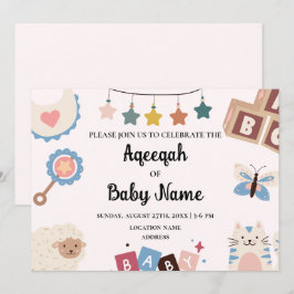 Instant Editable Aqeeqah Aqiqah Einladungskarte