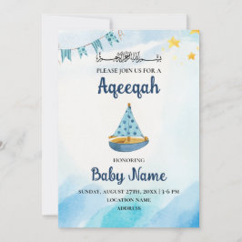 Instant Editable Aqeeqah Aqiqah Einladungskarte