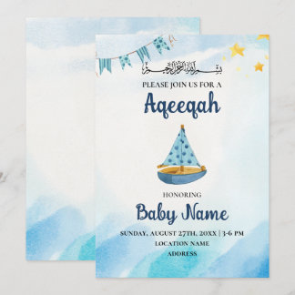 Instant Editable Aqeeqah Aqiqah Einladungskarte