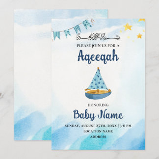 Instant Editable Aqeeqah Aqiqah Einladungskarte