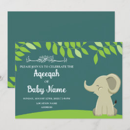 Instant-Editable Baby Aqeeqah Einladungskarte